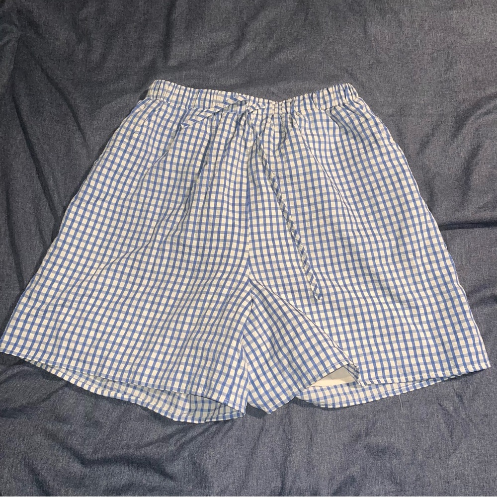 Blue Checkered Women's Shorts